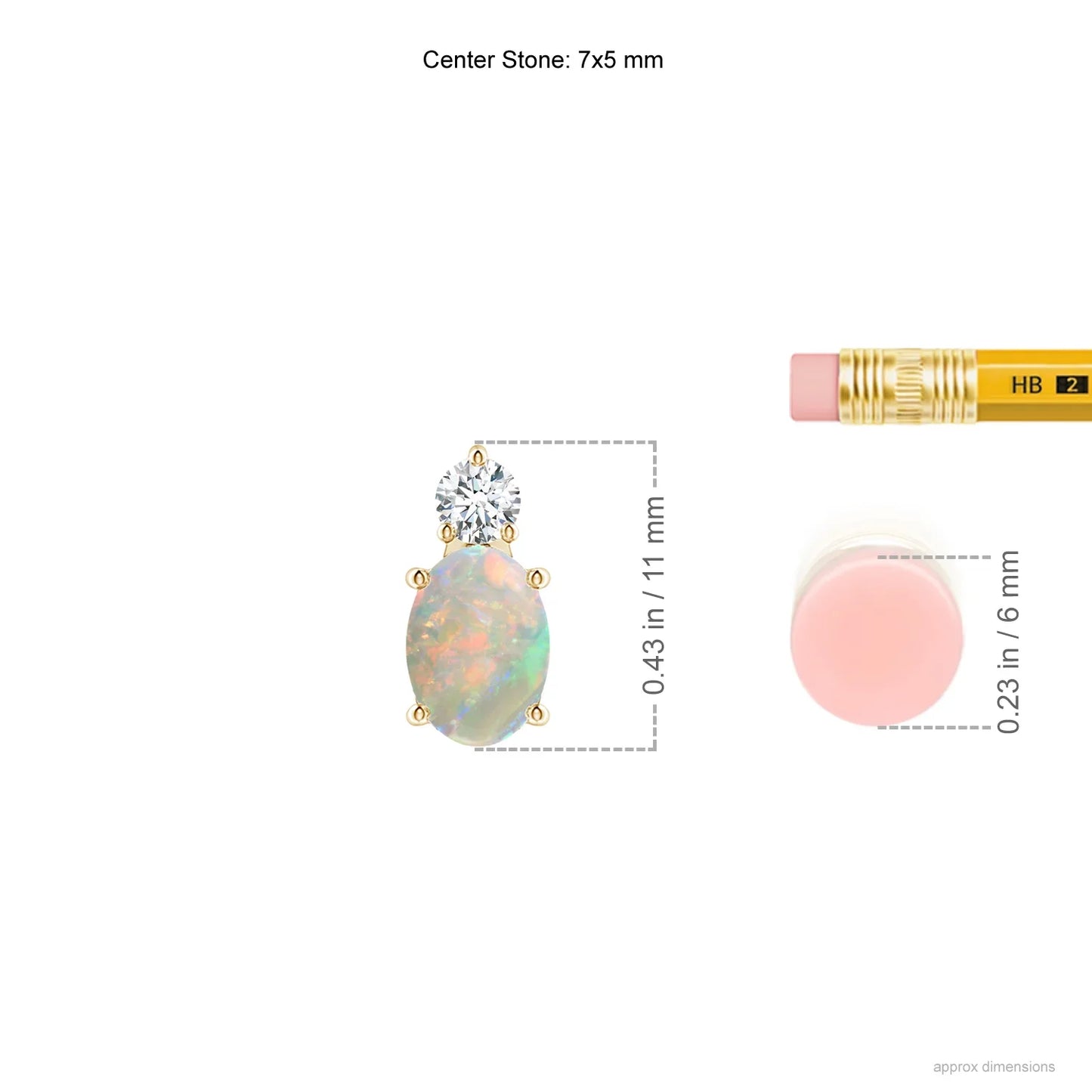 2026 Top Selling IGI Certified 14K Solid Gold Oval Cut Opal Solitaire Pendant with Diamond Two Stone Everyday Wear Necklace ODM