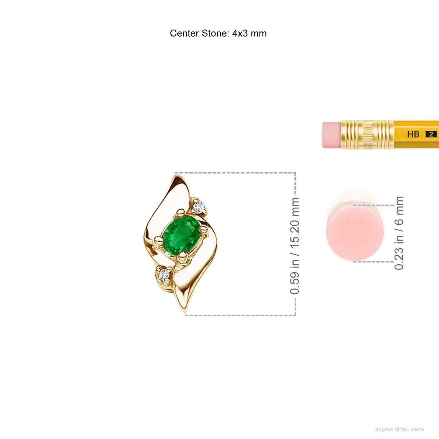 14K Solid Gold Natural Oval Emerald Shell Style Pendant With Diamond Classic Fine Jewellery Anniversary Gift For Her 2026