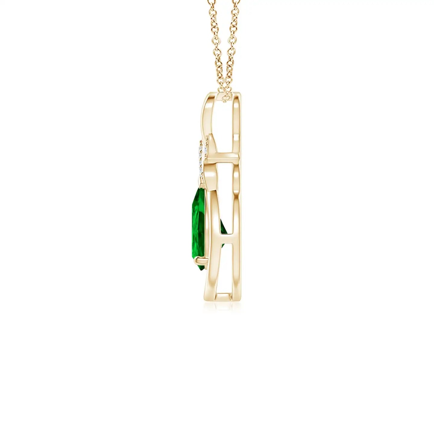 14K Solid Gold Natural Pear Emerald Infinity Pendant With Diamond X Motif Classic Fine Jewellery Anniversary Gift For Her 2026