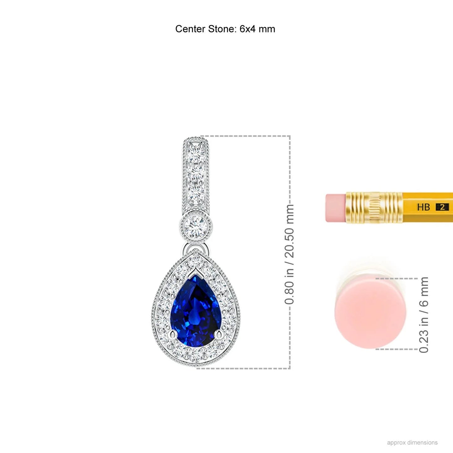 IGI Certified Handmade Teardrop Shape Natural Pear Cut Blue Sapphire Gemstone With Pave Sett Diamond Pendant Link Chain Necklace