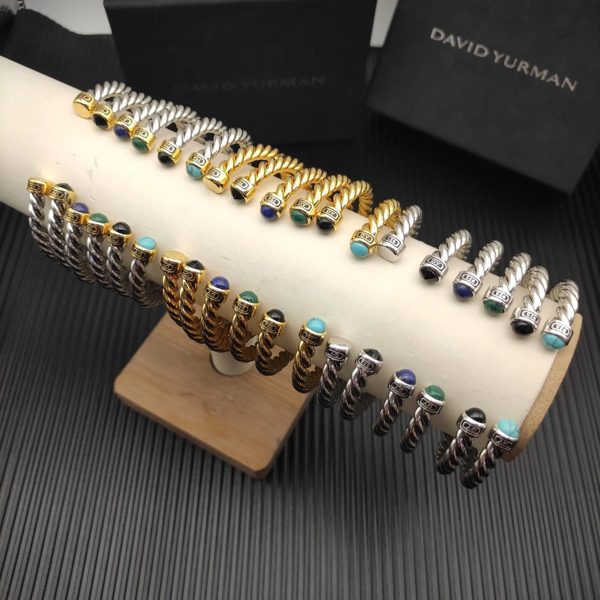 FASHIONISTA DY High-Quality Gold-Plated Colored Gemstone Bangle, Unisex Silver-Plated Colored Gemstone Bangle, Jewelry