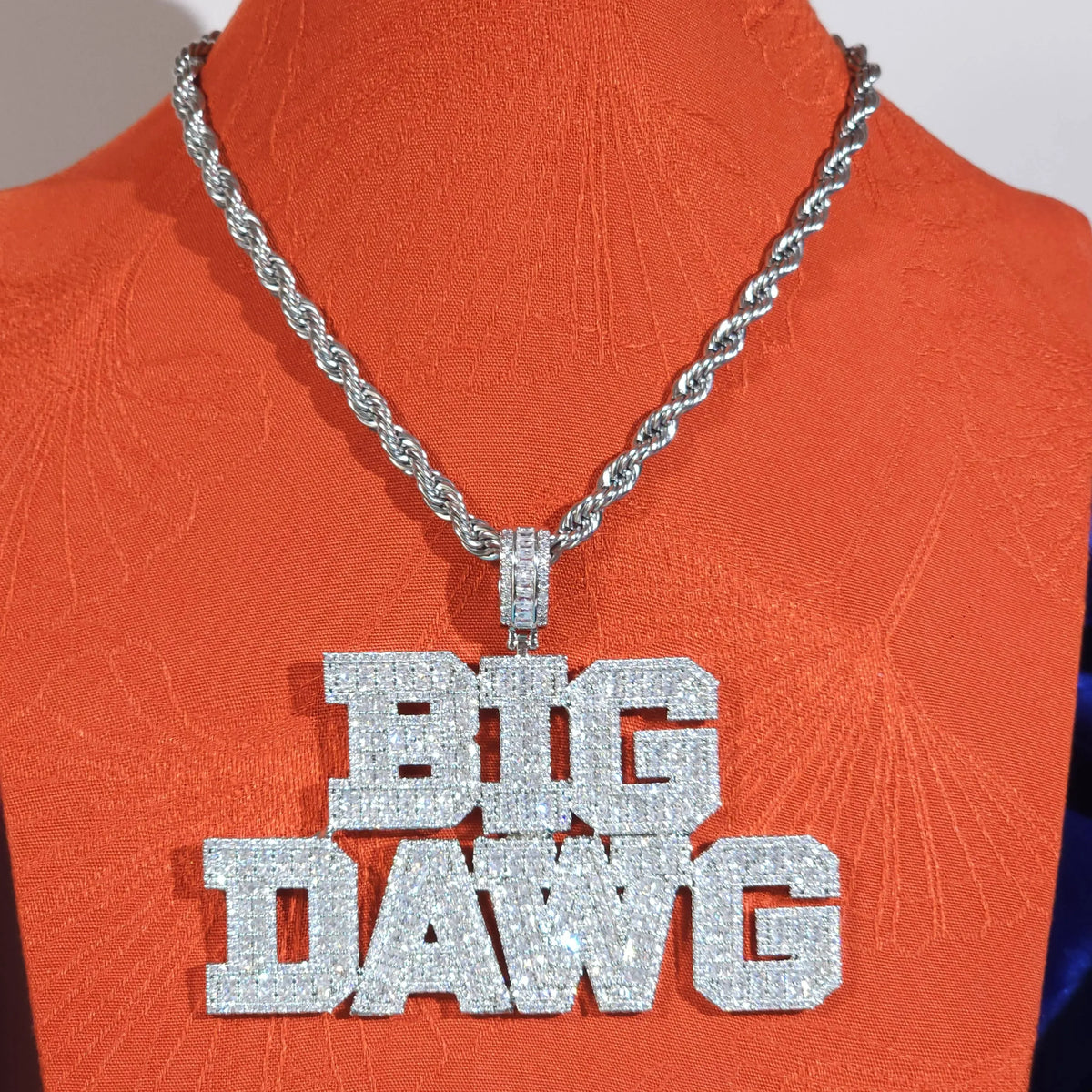 BiG-BOSS Buy Iced Out Custom Name Men's Silver Plated Hip Hop Moissanite Luxury Pendants Necklace Personalized Party Jewelry Online India