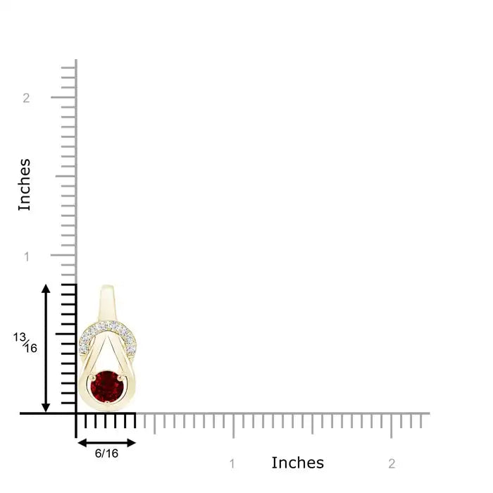 2026 New Arrival 18K Gold IGI Certified Round Red Ruby Gemstone Infinity Knot Pendant With Diamond Handmade Fine Jewelry Pendant